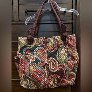Vera Bradley Hadley Heirloom Paisley Quilted Tote Bag